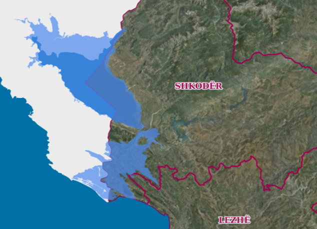 Graphic overview for Drin-Bune Basin, Flood Risk Areas