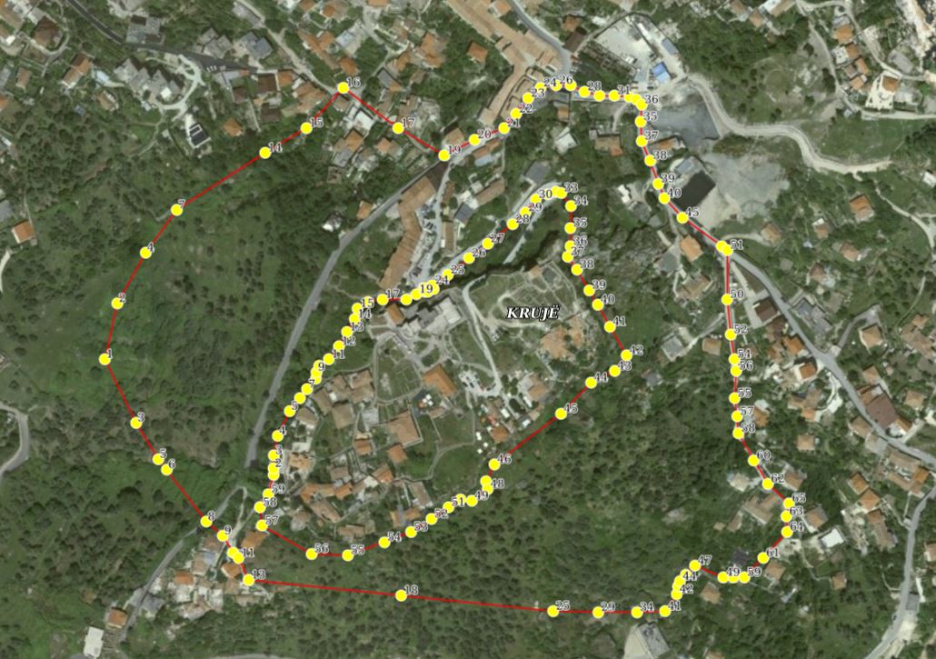 Graphic overview for VKM no. 204, date 04.04.2025, Archaeological Zones 'A' and 'B' of the city of Kruja