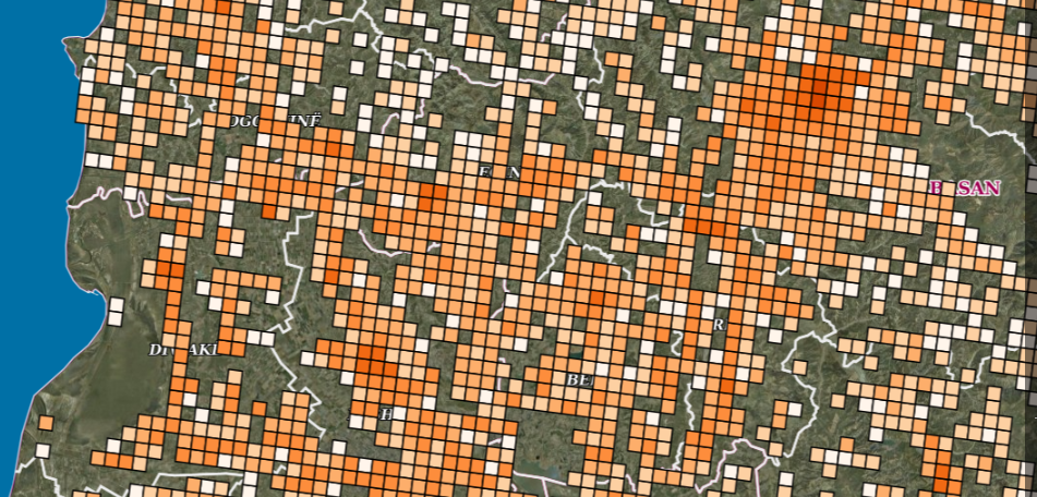 Graphic overview for Statistical Units (2023), Grid 1 km2 Census (INSTAT)