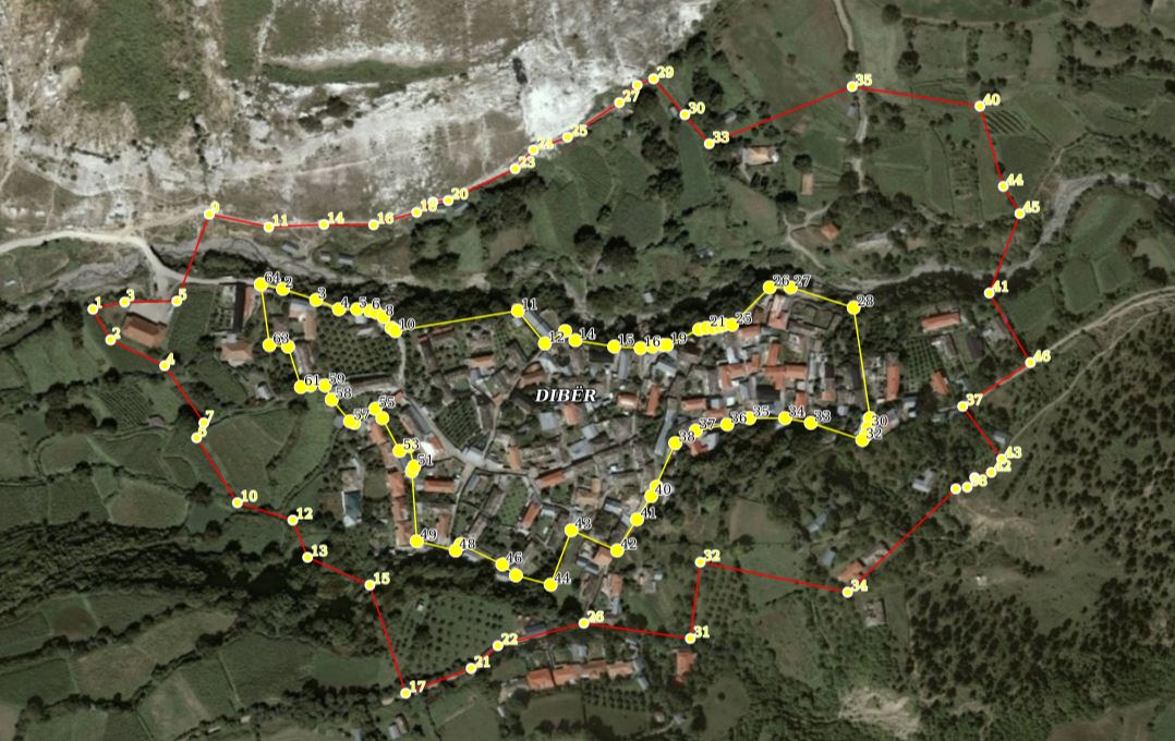 Graphic overview for VKM No. 120, dated 26.02.2025, Historical Center of the village of Rabdishtë