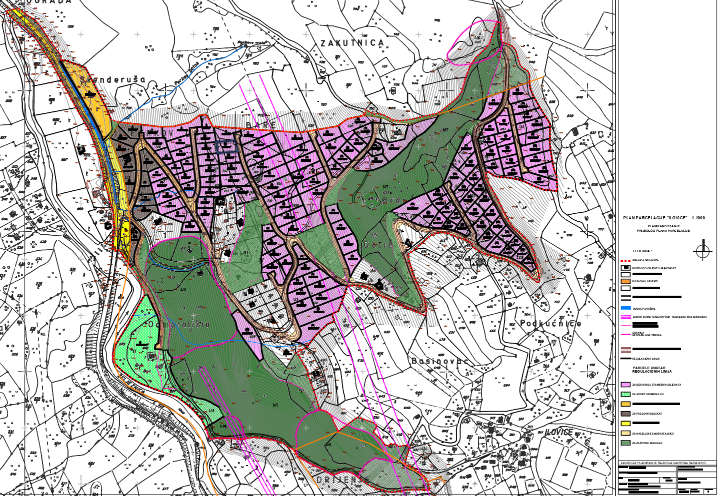 Graphic overview for "Ilovica" subdivision plan