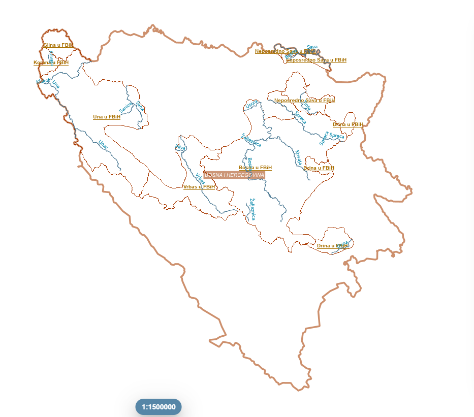 Graphic overview for Category I watercourses in the Sava River basin