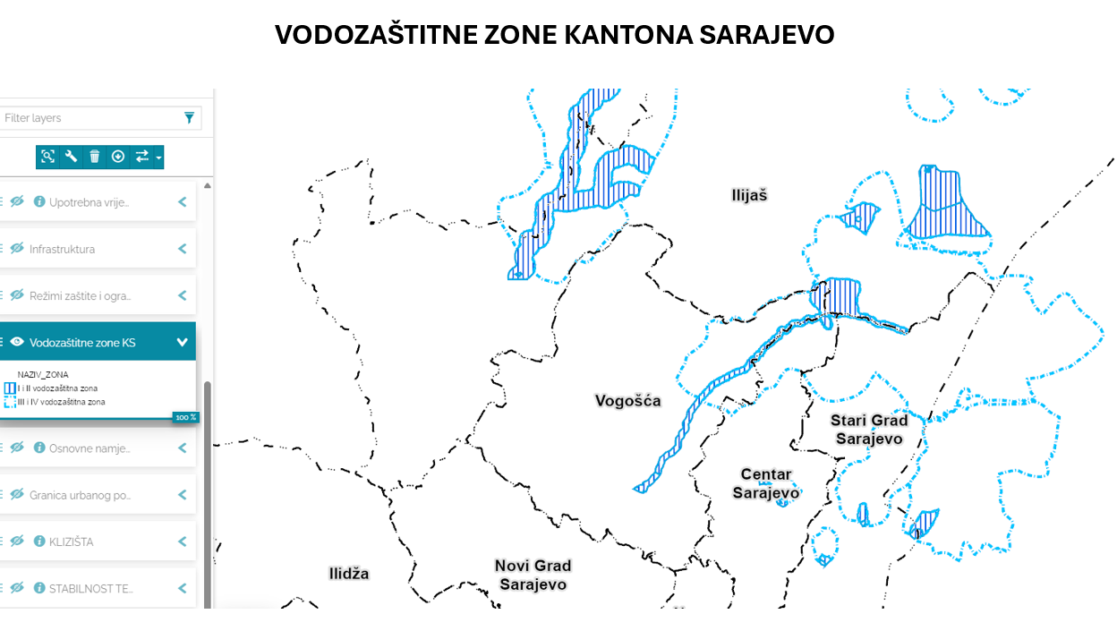 Graphic overview for Sarajevo Canton Water Protection Zones Database