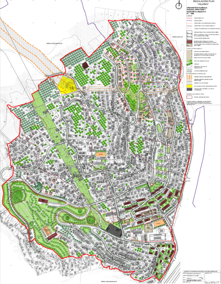 Graphic overview for Regulatory plan "Velešići"