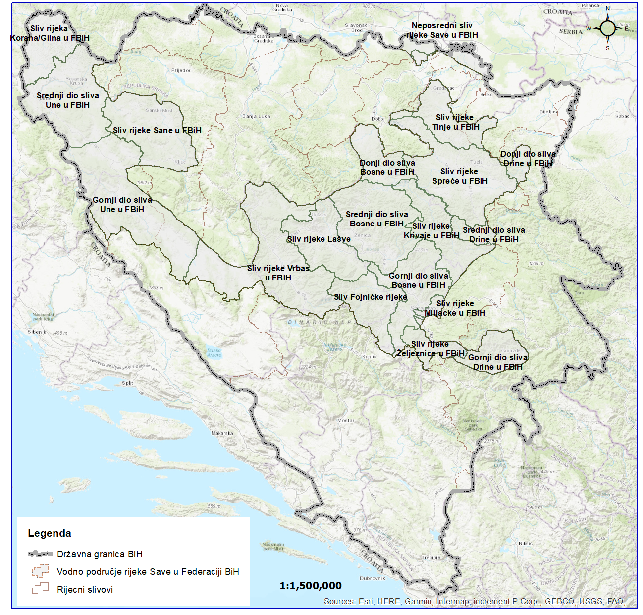 Graphic overview for River basins of the Sava River Basin
