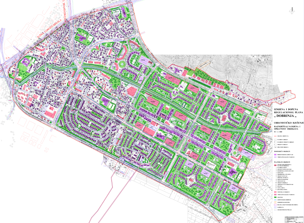 Graphic overview for Regulatory Plan "Dobrinja" - amendments