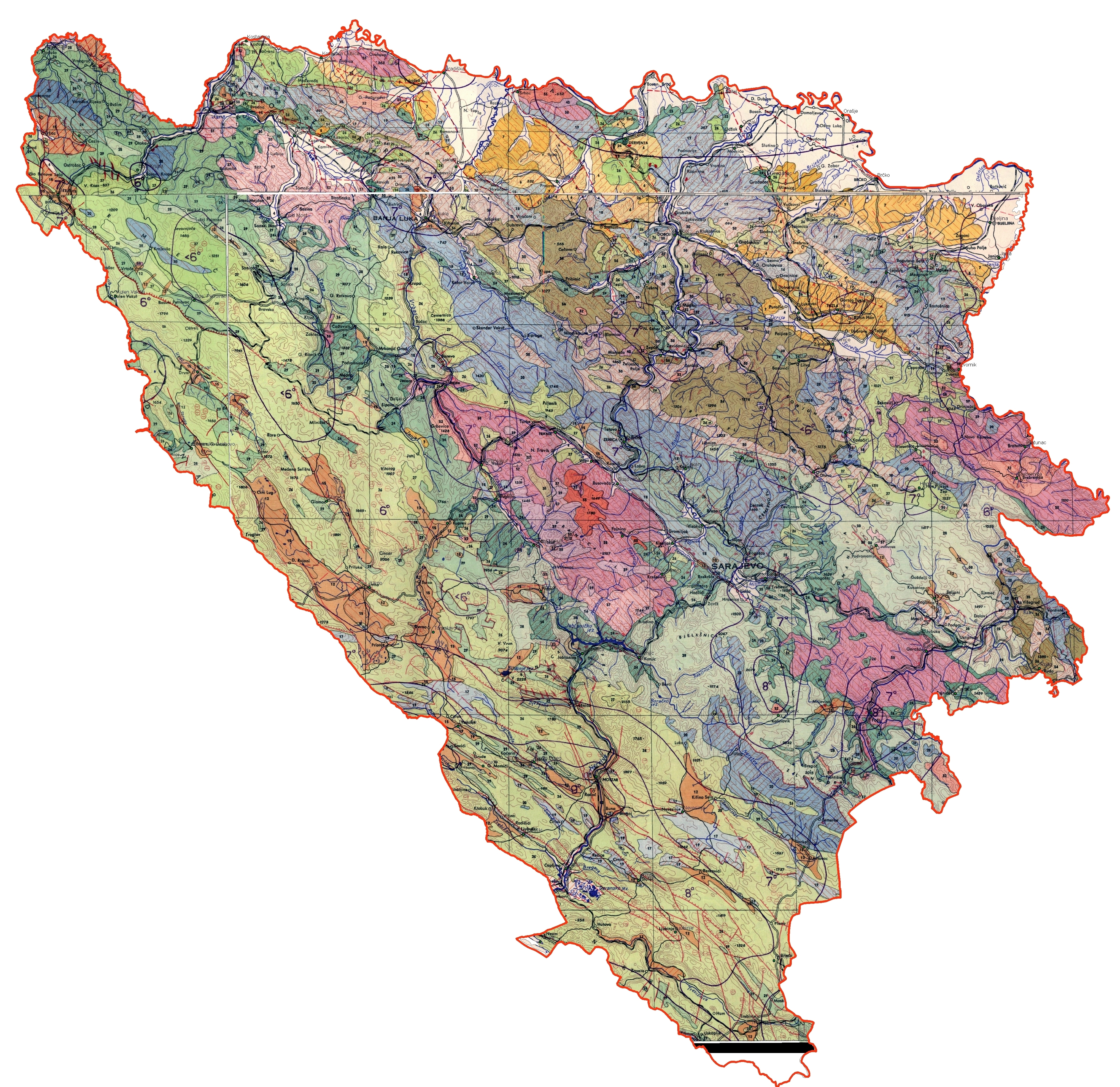 Graphic overview for Engineering-geological map of Bosnia and Herzegovina