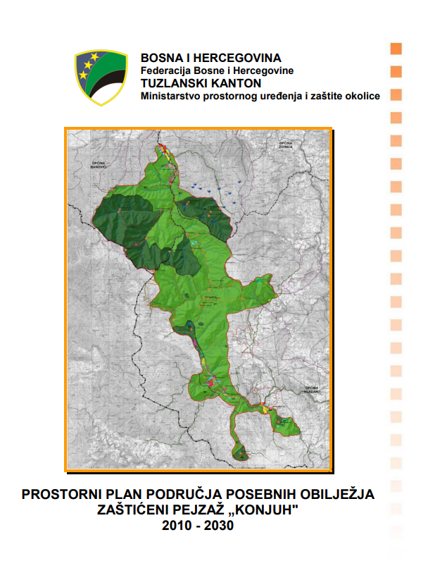 Graphic overview for Spatial plan of the area of special characteristics protected landscape Konjuh for the period 2010-2030.