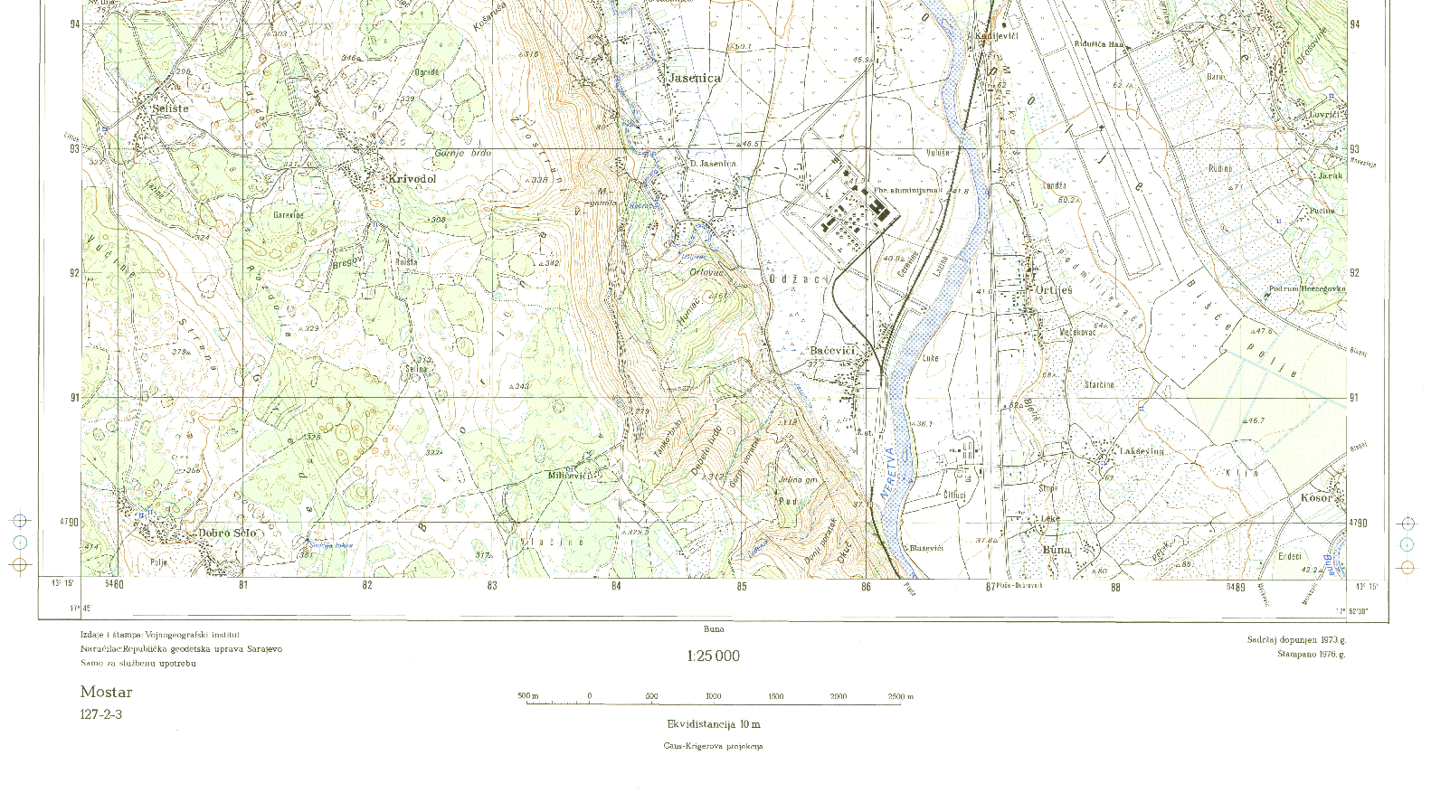 Graphic overview for Topographic map of Bosnia and Herzegovina R 1:25 000