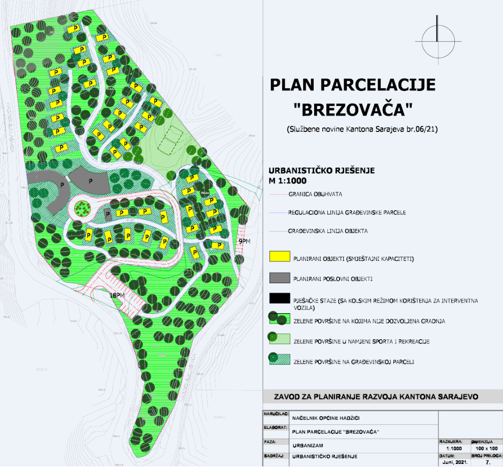 Graphic overview for "Brezovača" subdivision plan