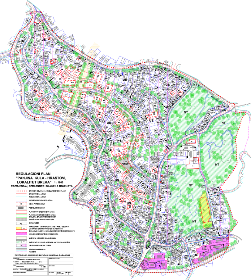 Graphic overview for Regulatory plan "Panjina kula-Hrastovi" - Breka locality