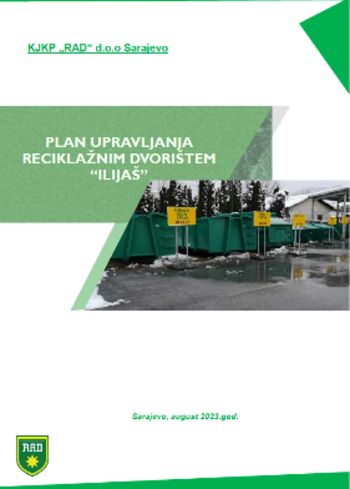 Graphic overview for Management plan of the "Ilijaš" recycling yard