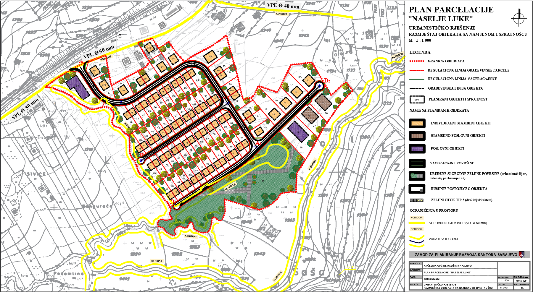 Graphic overview for Plot plan "Naselje Luka" Tarčin