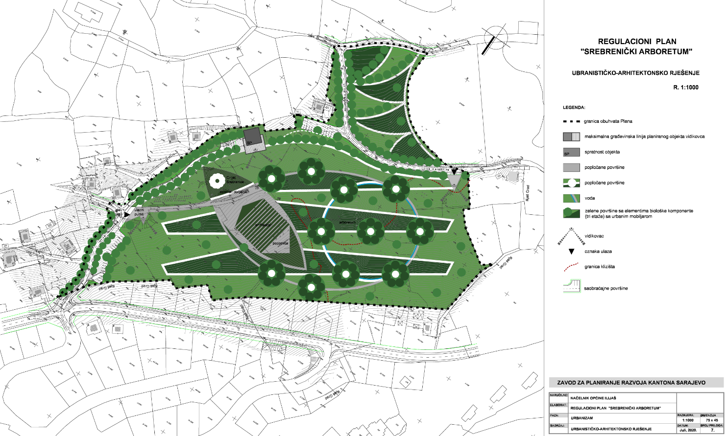 Graphic overview for Regulatory plan "Srebrenica Arboretum"
