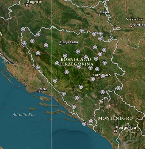 Graphic overview for Network of permanent GNSS stations - FBiHPOS