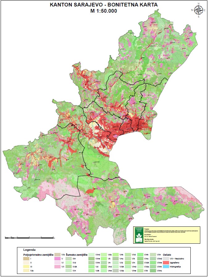 Graphic overview for Amendment to the land use value study for the Sarajevo Canton area