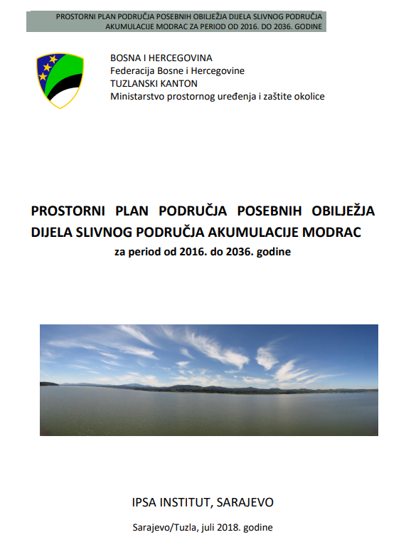 Graphic overview for Spatial plan for the area of special characteristics of part of the Modrac reservoir catchment area for the period 2016-2036.