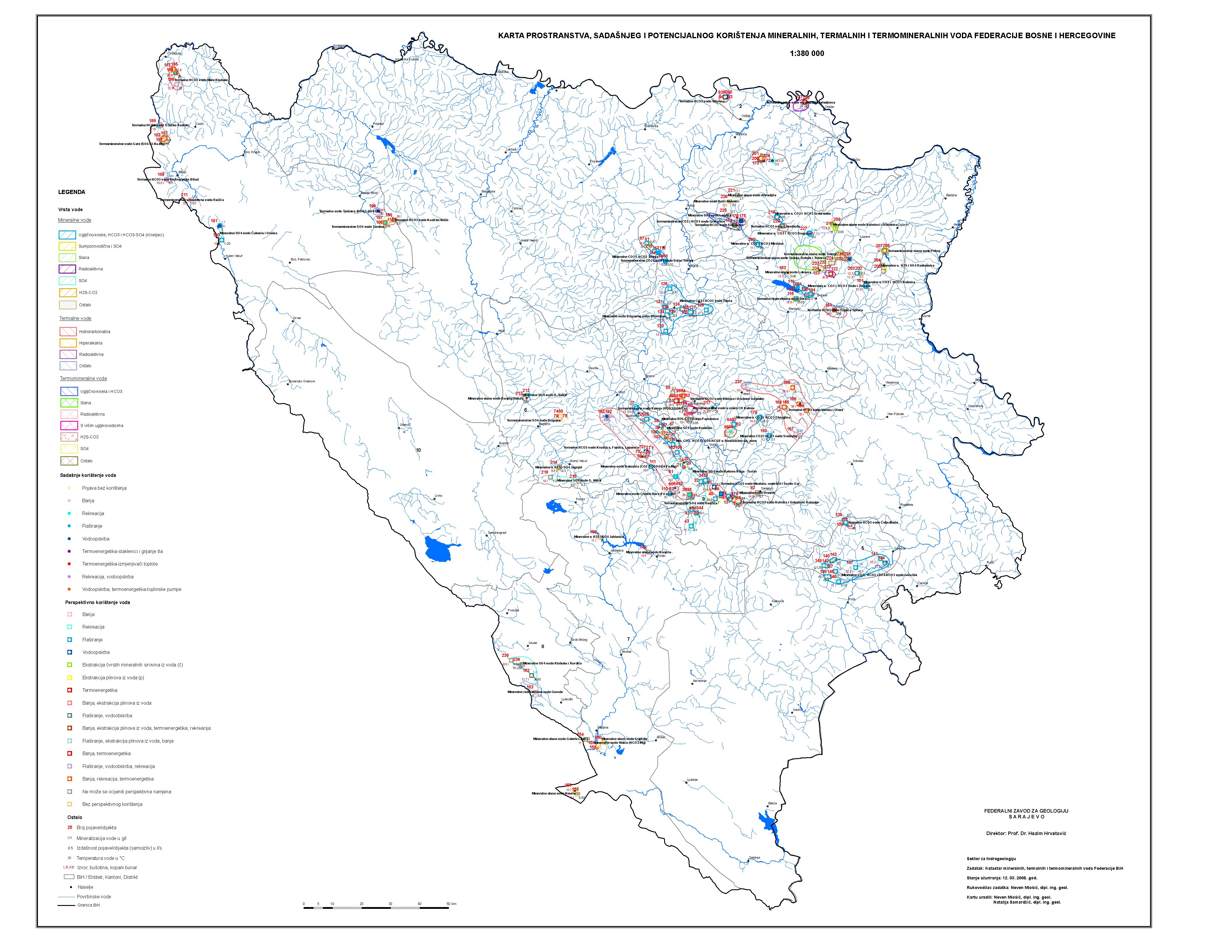 Graphic overview for Cadastre of mineral, thermal and thermomineral waters of FBiH