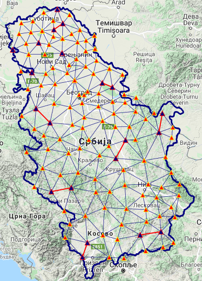 Graphic overview for National trigonometric network