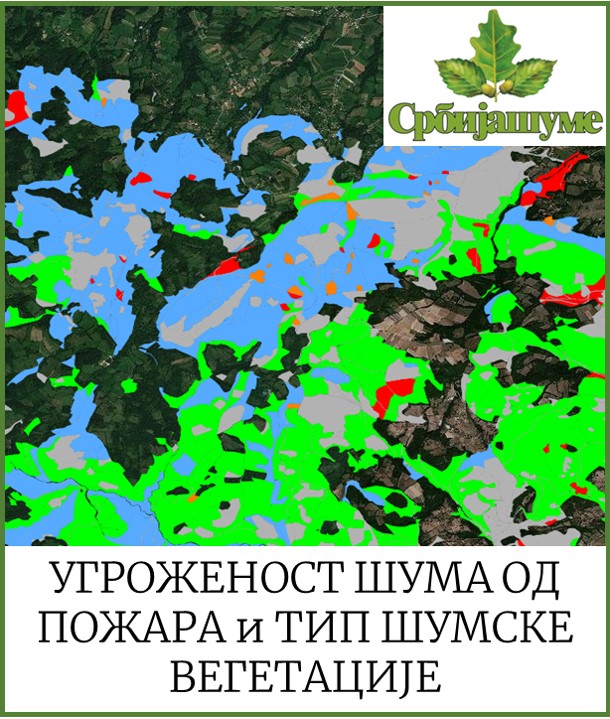 Graphic overview for Forest fires risk levels and types of forest vegetation at SE Srbijašume